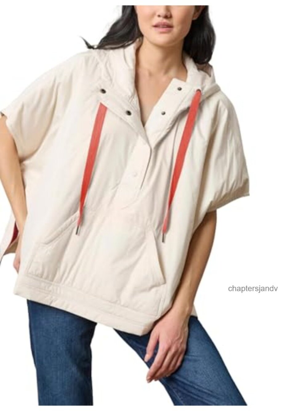 Yeokou Hooded Puffer Vest Short Sleeve Snap Loose Casual Outwear with Pockets